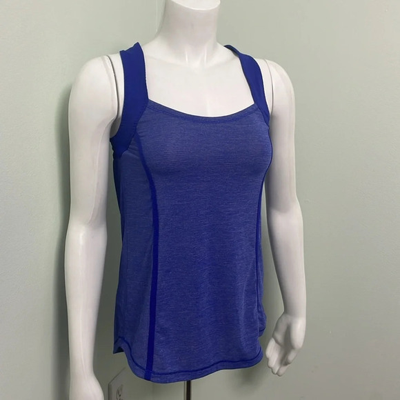 Lululemon Run Team Spirit Tank Top Size 4 Purple Workout Sporty Ruffle - Picture 10 of 15
